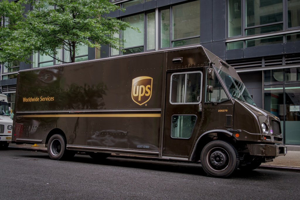 NEW YORK, UNITED STATES - 2025/05/29: A UPS delivery truck seen in Manhattan. (Photo by Erik McGregor/LightRocket via Getty Images)