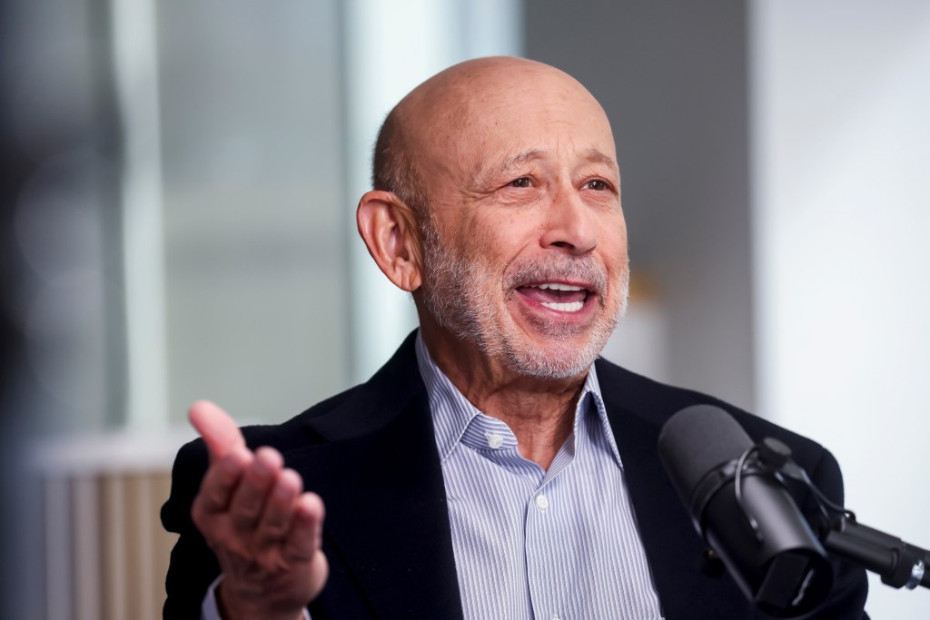 Lloyd Blankfein, former chief executive officer of Goldman Sachs Group Inc., during an interview in New York, US, on Thursday, Feb. 26, 2026. Blankfein warned that the financial system appeared to be inching toward another crisis, partly caused by risky assets and hidden leverage. Photographer: Michael Nagle/Bloomberg