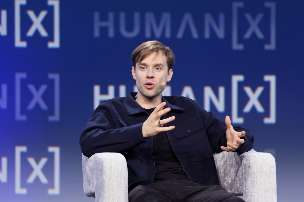 SAN FRANCISCO, CALIFORNIA - APRIL 08: Anton Osika speaks onstage during the "Driver, not passenger: building in the age of AI" panel at the HumanX Conference San Franciso 2026 Moscone Center South on April 08, 2026 in San Francisco, California. (Photo by Big Event Media/Getty Images for HumanX Conference)